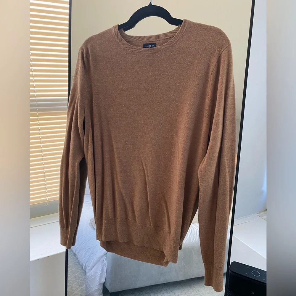 J. Crew - Camel/Tan Merino Wool Crewneck Sweater - Size M
